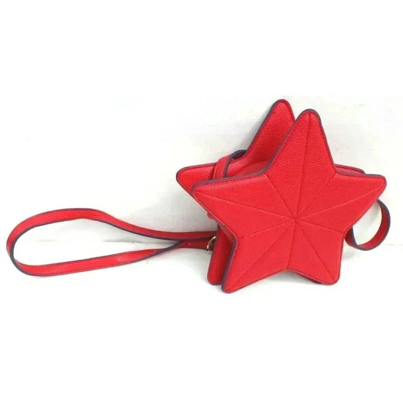 Vintage NOS Retro Red Leather Star Patriotic Crossbody Purse - Picture 1 of 4